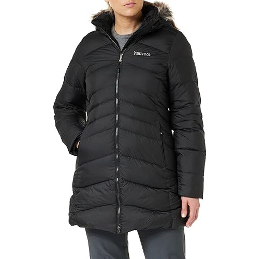 Marmot Women's Modern Fit Montreal 700 Down FillCoat Long Sleeve Black Size XL